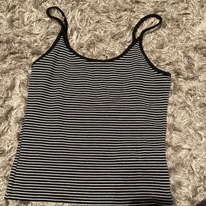 Black and white striped tank top